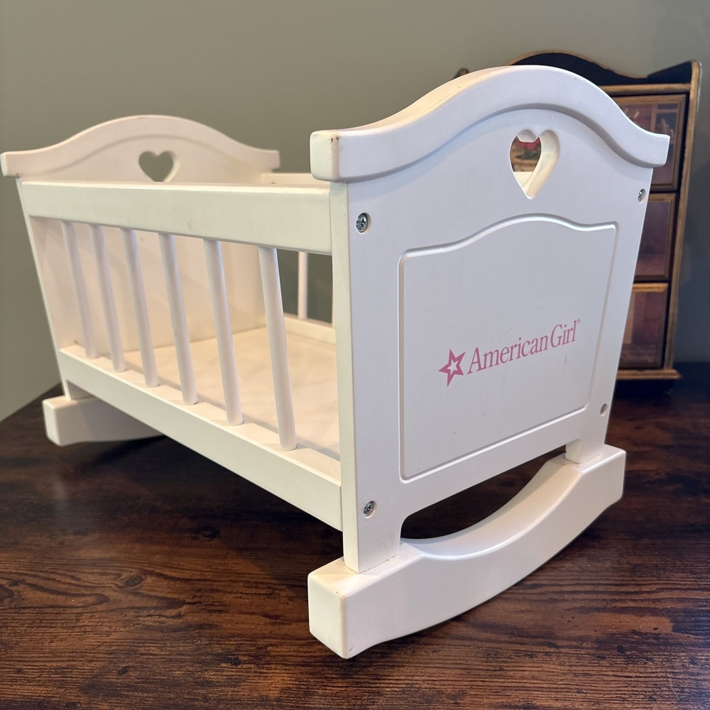 American Girl Wooden Doll Crib White Cradle